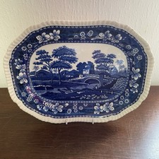 COPELAND SPODE TOWER BLUE & WHITE DEEP SERVING PLATE 32CMS LONG