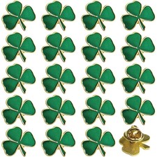 20 Pcs Shamrock Pin Badge