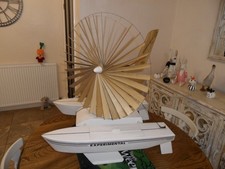 Radio controlled boat with environmental experimental fan drive