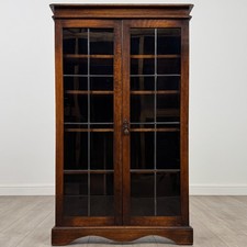 Antique 20th Century Oak Display Cabinet Of Good Quality ( REF AF-4478 )
