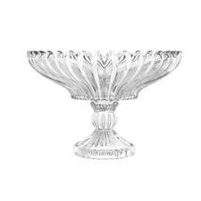 Large Crystal Cut Glass Footed