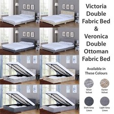 Victoria Veronica 4FT6 Double Bed Frame Upholstered Fabric Ottoman Storage UKFR