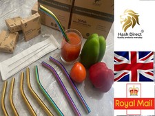 Metal Straws Reusable Rainbow