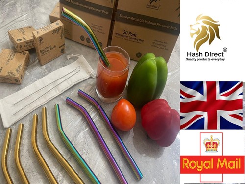 Metal straws reusable rainbow - straws,