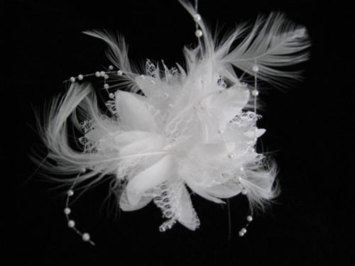 Flower feather bead corsage - bead,