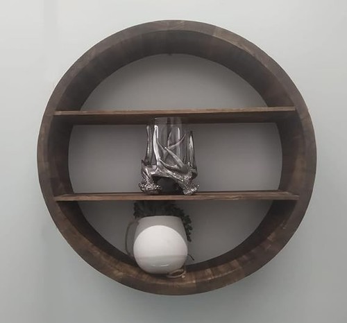 Round floating brown wooden - round,