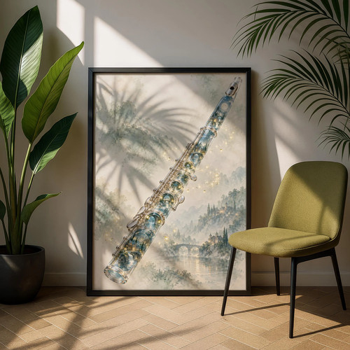 Magical flute art print - magical,