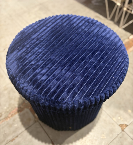 Blue round fabric storage - round,