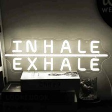 LARGE inhale exhale relax living room picture art wall lamp neon Sign Light