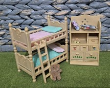 Sylvanian  Families Bunk/Twin Bed Bedroom Furniture Bundle inc Accessories 