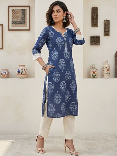 Indian women blue pure cotton - pure,