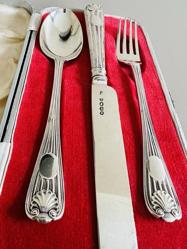 Antique solid silver cutlery - solid,
