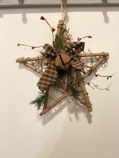 Christmas Primitive Rustic Twig and Branch Star Shaped Hanging Decoration
