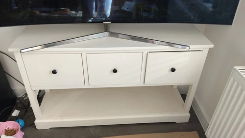 White bench cabinet unit - white,