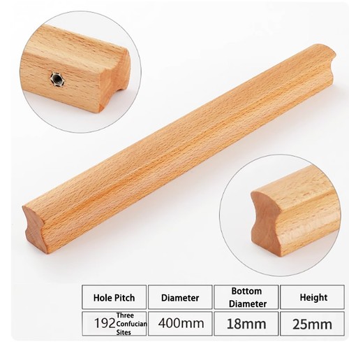 Beech wooden cabinet pulls - beech,