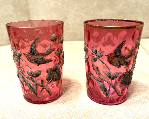 Rare pair antique cranberry - rare,