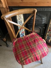 OKA Red  Tartan Seat Cushion Cover for Camargue Chair x 4