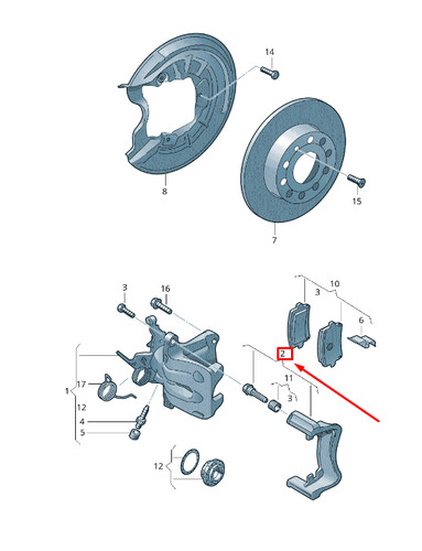 Audi rear brake caliper - rear,