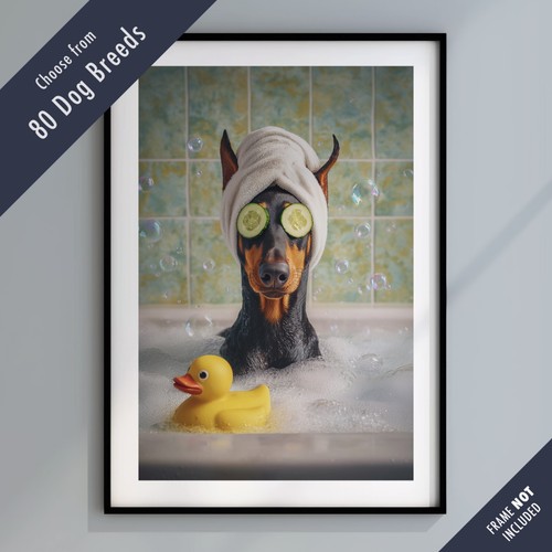 Funny dog bath print - in, –