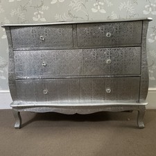 Silver Embossed Floral Chest