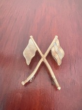 Vintage British Army Signallers Crossed Flag Mid-20th Century Collectable Badge