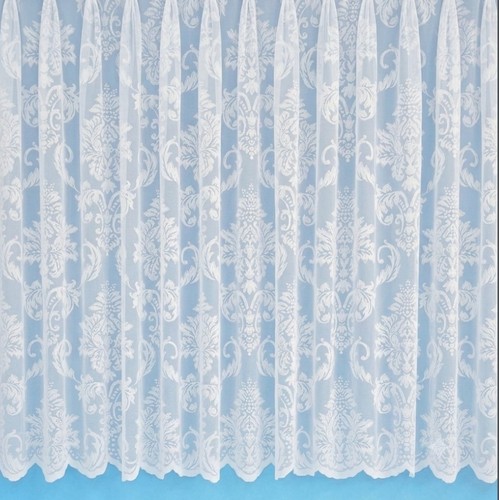 White damask lace net - white,
