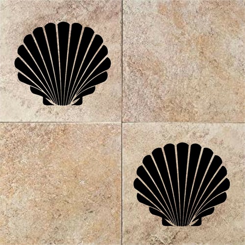 Sea shell tile - sea, transfers