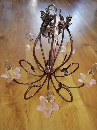 Wrought iron five candle - wrought,