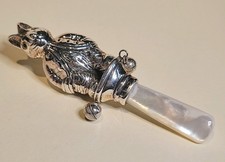 Sterling Silver Beatrix Potter Peter Rabbit Rattle Christening Baby Shower Gift 