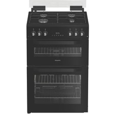 Hotpoint HTG6GDCB1 Refurbished  60cm Gas Cooker - Black A1/HTG6GDCB1