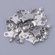 10 Sets Boot Lace Hooks Lace Fittings with Rivets for Hiking Camping Silver