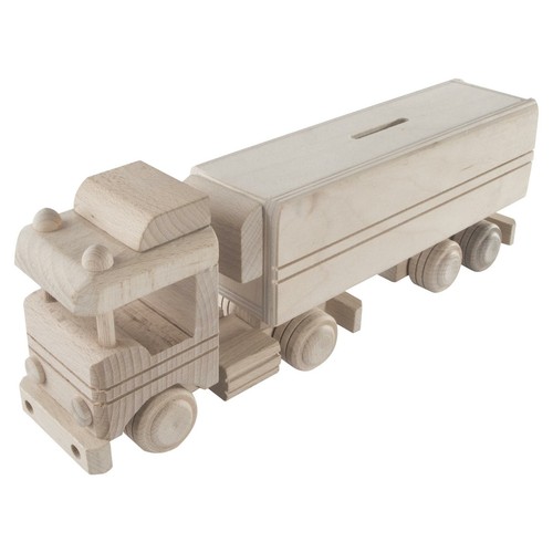 Wooden money box fuel tanker - fuel,
