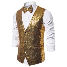 Men's Glitter Tuxedo Waistcoat