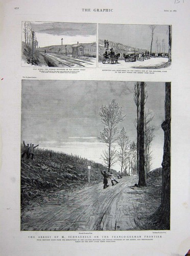 Old antique print 1887 - print, arrest