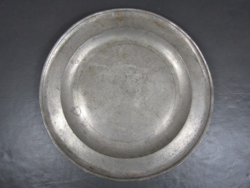 Antique pewter charger - antique, 1/2"