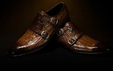Handmade Men Brown Crocodile