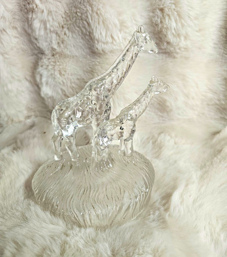 Clear glass giraffe - clear, pair