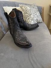 Brand New Circle G By Corral Black Embroidered Snip Toe Bootie Size Uk 5 (US 7)