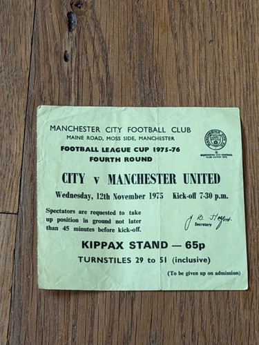Ticket 1975 man city v - 1975/76,