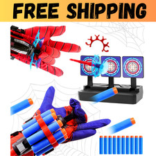 Spider Web Shooter, 2 Set Spider Launcher Gloves Toy with 1Pcs Target for Kids B