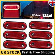 6X 12V 24V 20LED Oval Red