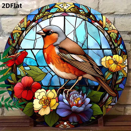 Robin garden wall plaque metal - wall,