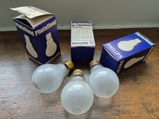 Philips Photoflood screw fitting light bulbs x3