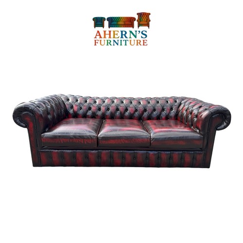 Oxblood leather chesterfield - leather,
