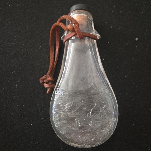 Vtg clear glass grouse powder - vtg,