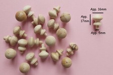 10x DEFECT Small Wooden Shaker Pegs Knobs Unfinished Wood Mini HANGERS miniature