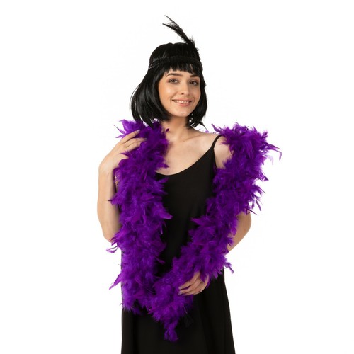 Purple feather boa - boa, /