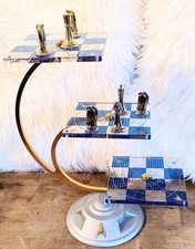 Chess 'Black Friday Sale' STAR TREK Gold & Silver 3D Chess Set + board. Vintage.