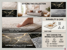 Marble Effect Rug Large Soft