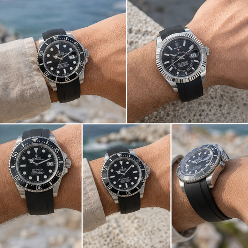 Black rubber watch - watch, strap